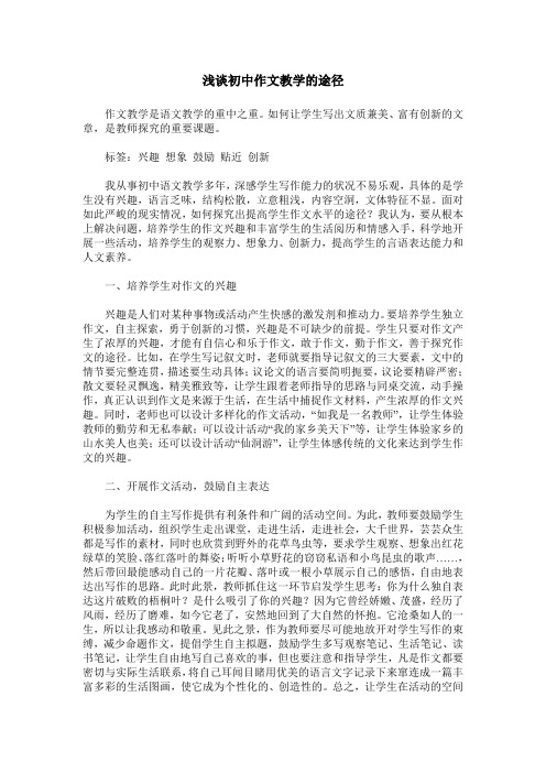 浅谈初中作文教学的途径