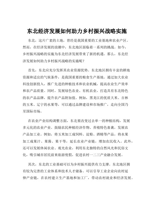 东北经济发展如何助力乡村振兴战略实施