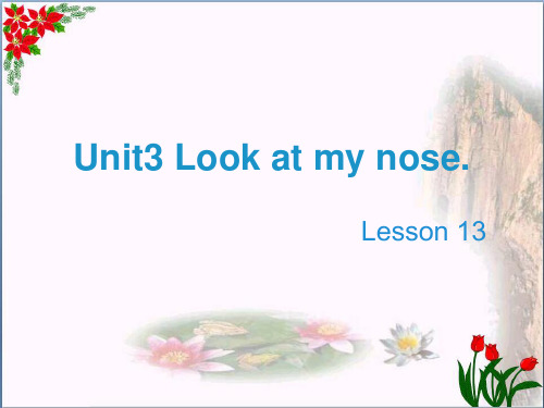 最新三年级英语上册 Unit 3 Look at my nose(Lesson 13)教学 人教精通版优选教学课件