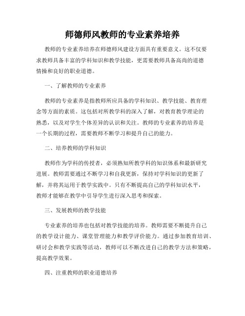 师德师风教师的专业素养培养