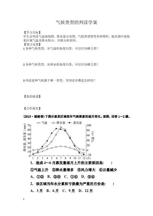 气候类型判读学案