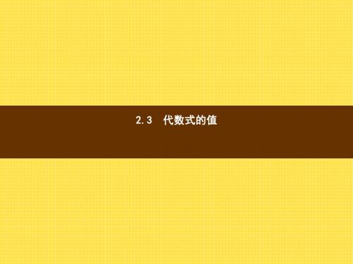 【数学课件】七年级数学上2.3《代数式的值》ppt课件(湘教版)