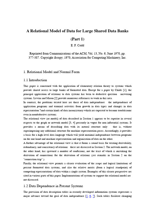 A Relational Model of Data for Large Shared Data Banks