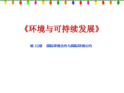 资源环境与可持续发展教学课件11 国际环境合作与国际环境公约