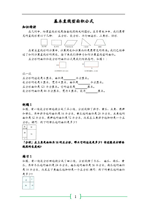 思维数学-基本直线型面积公式