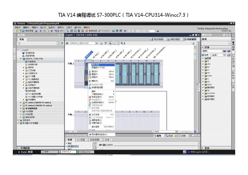 TIA V14编程调试S7-300PLC(TIA V14-CPU314-Wincc7.3)