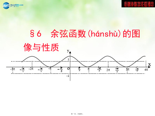 高中数学 1.6余弦函数的图像与性质多媒体教学优质课件 北师大版必修4