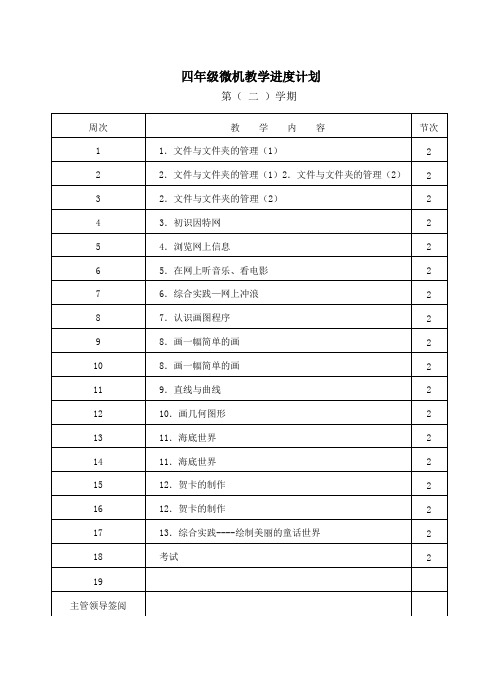 小学四年级下册信息技术教案全册1.文件与文件夹的管理