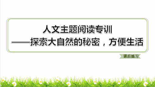 最新人教部编版二年级语文下册第六单元人文主题阅读专训 练习课件