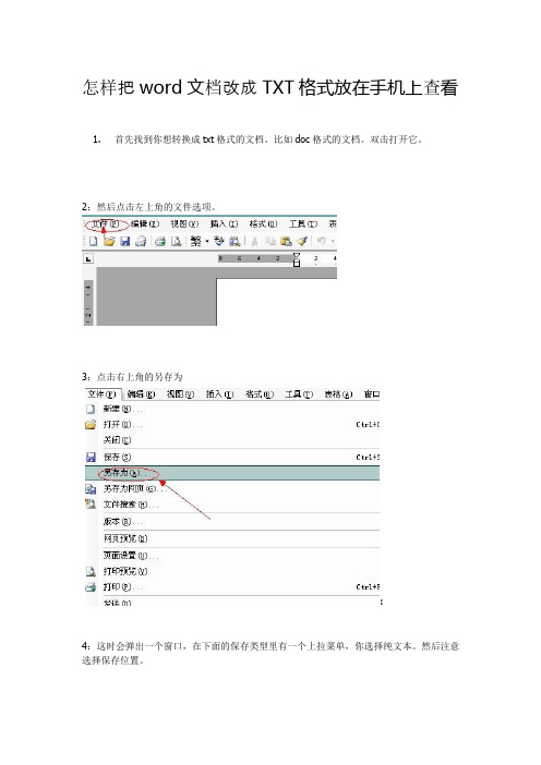 怎样把word文档改成TXT格式