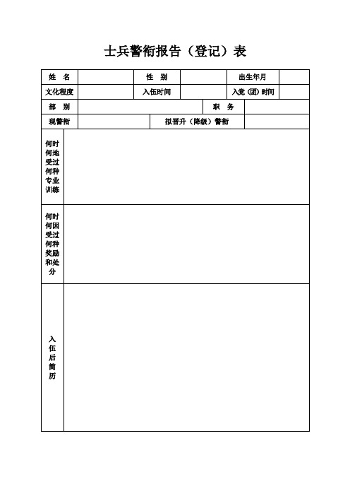 部队(档案)常用表格表单大全