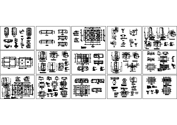 水池结构平立剖面设计图