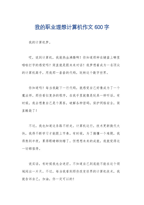 我的职业理想计算机作文600字