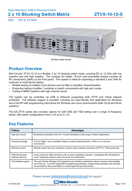 Mini-Circuits ZTVX-10-12 2 x 10 Blocking Switch Ma