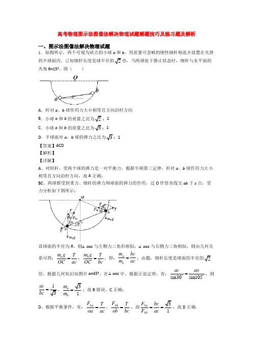 高考物理图示法图像法解决物理试题解题技巧及练习题及解析