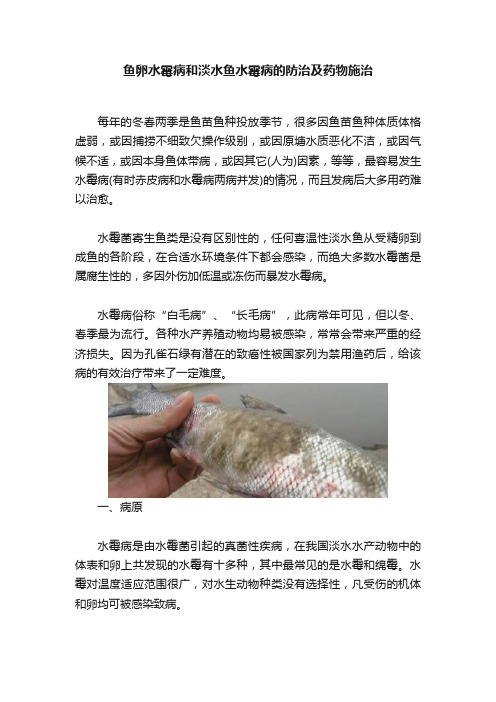 鱼卵水霉病和淡水鱼水霉病的防治及药物施治