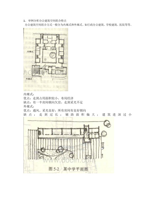 举例分析办公建筑空间组合特点