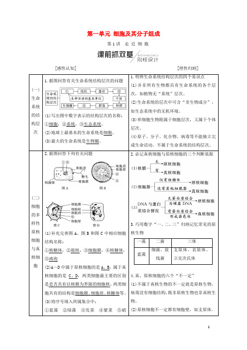 高考生物一轮复习 第1部分 分子与细胞 第一单元 细胞