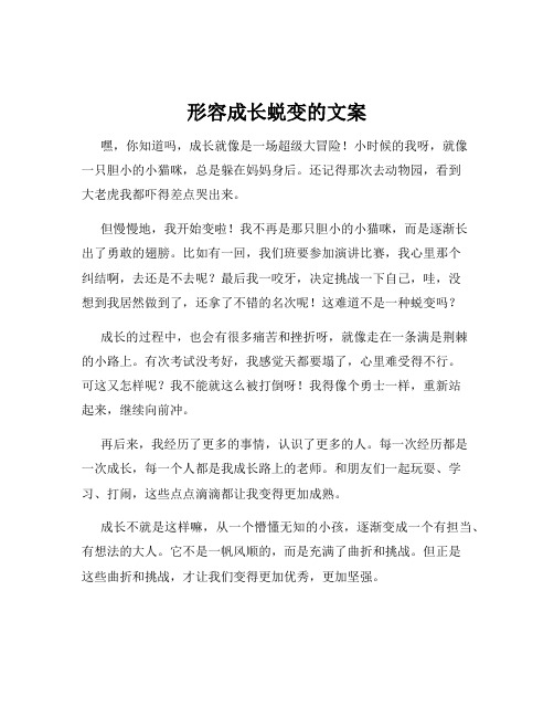 形容成长蜕变的文案