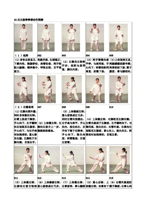 42式太极拳拳谱动作图解