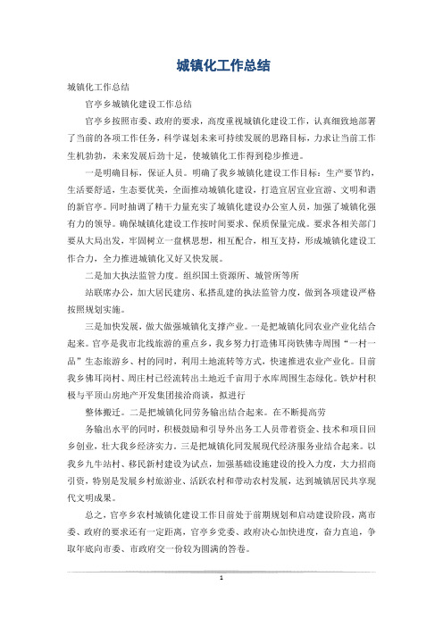 城镇化工作总结
