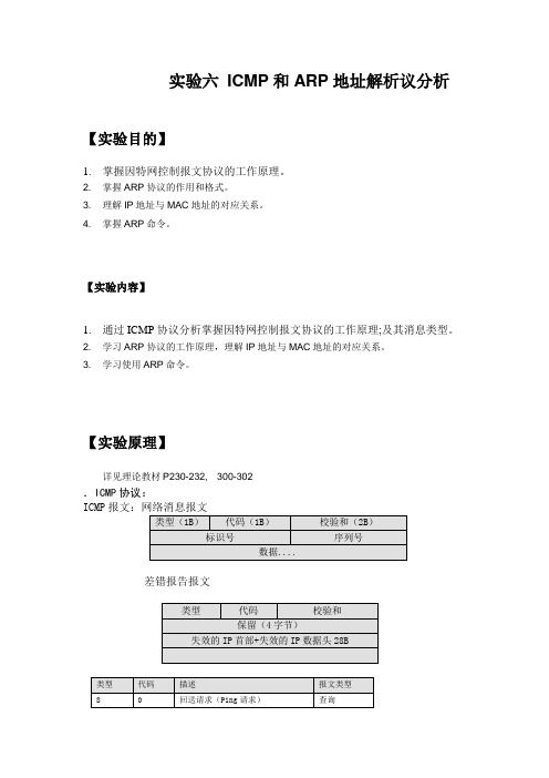 ICMP和ARP地址解析议分析