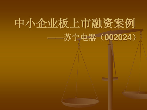 中小企业板上市融资案例——苏宁电器