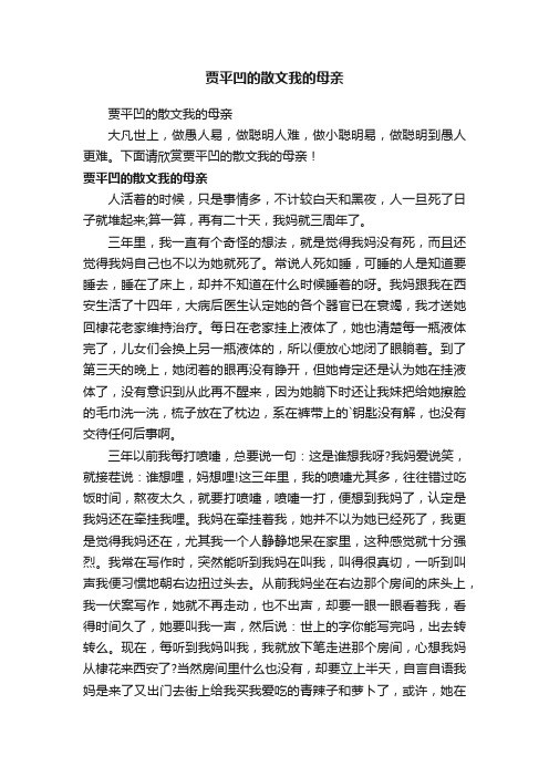 贾平凹的散文我的母亲