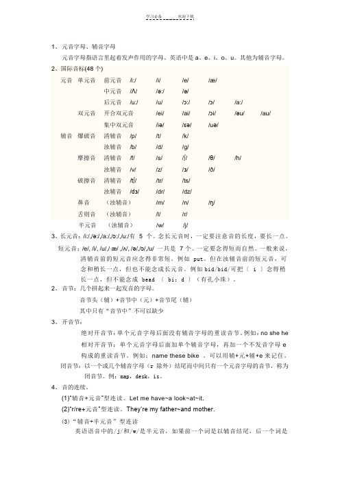 英语音标发音规则学习笔记