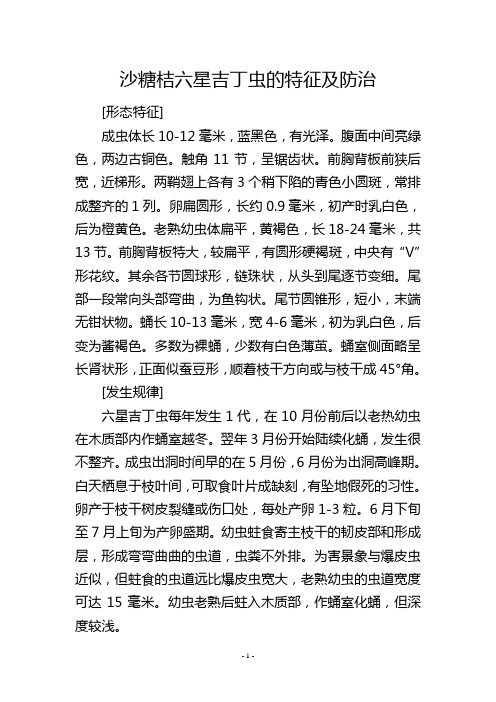 沙糖桔六星吉丁虫的特征及防治