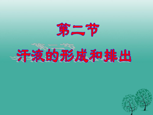 八年级生物上册第四单元第五章第二节汗液的形成和排出课件鲁科版