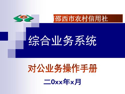 湖南省邵西市农村信用社综合业务系统对公业务操作手册