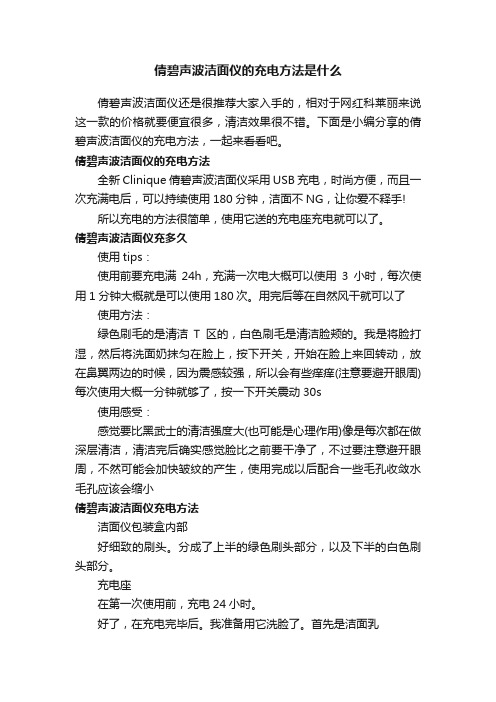 倩碧声波洁面仪的充电方法是什么