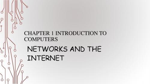 CHAPTER 1 Introduction to Computers 5. Networks and the Internet 课件-优课-人教高中选修计算机英语精