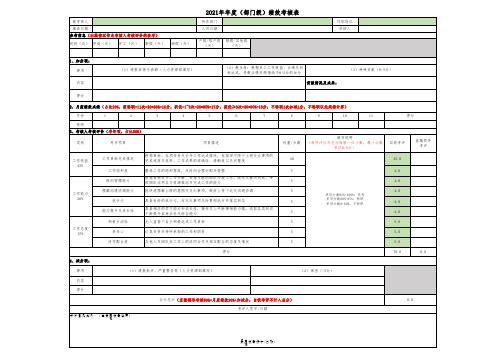 年度(部门级)绩效考核表