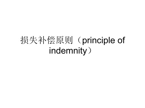 损失补偿原则(principle of indemnity)