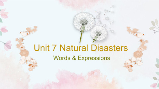 高教版中职英语 2021 基础模块3  Unit 7 Natural Disasters 单词课件