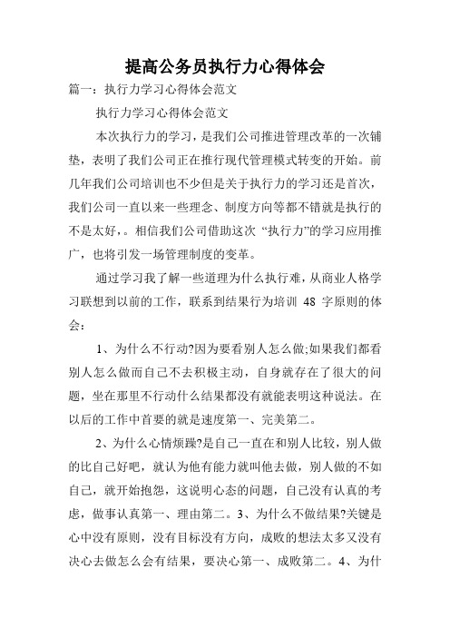 提高公务员执行力心得体会.doc