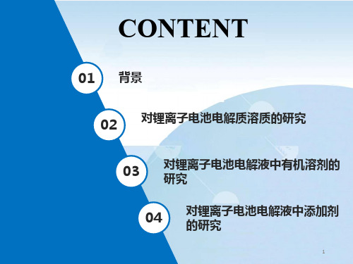 锂离子电池电解液的溶质、有机溶剂、添加剂的研究ppt课件