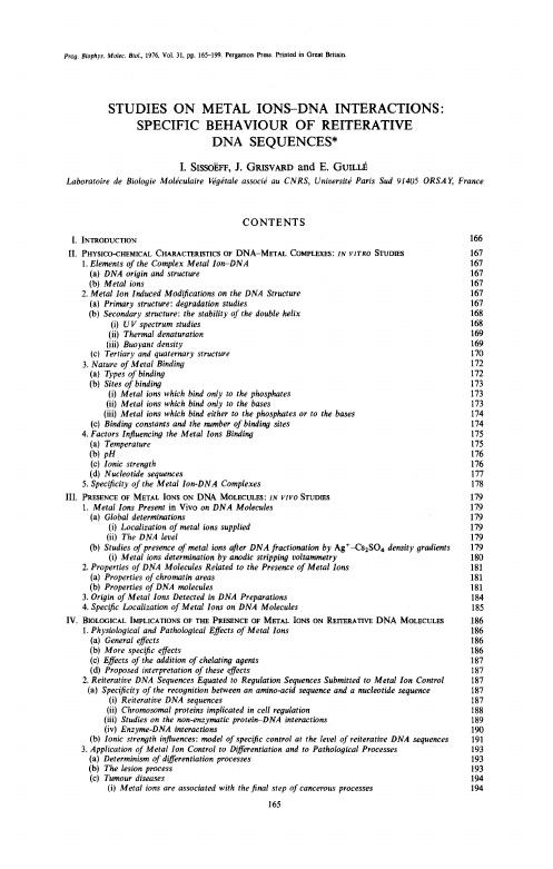 Studies on metal ions-DNA interactions- Specific behaviour of reiterative DNA sequences