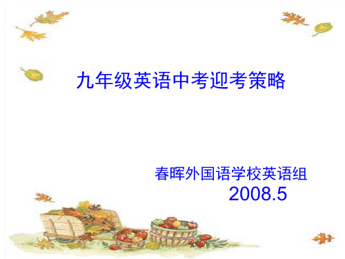 九年级英语新目标中考全面应试复习总结指导课件