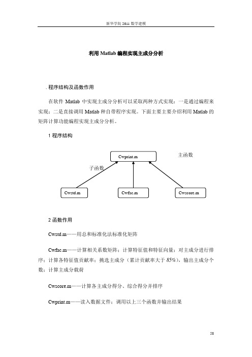 主成分分析matlab程序