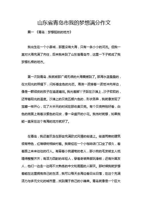 山东省青岛市我的梦想满分作文