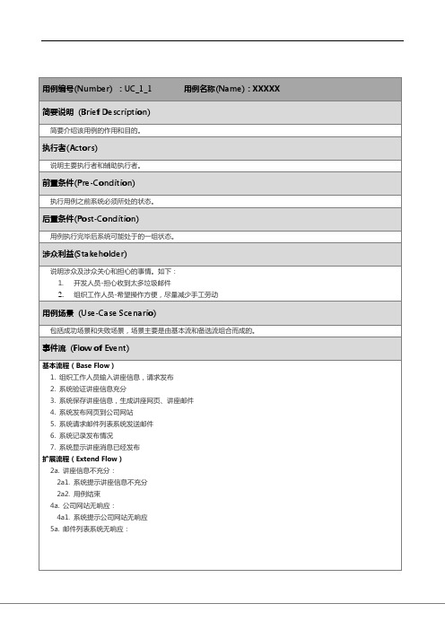 (完整word版)用例描述文档模板