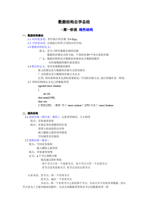 数据结构自学总结(1)线性结构