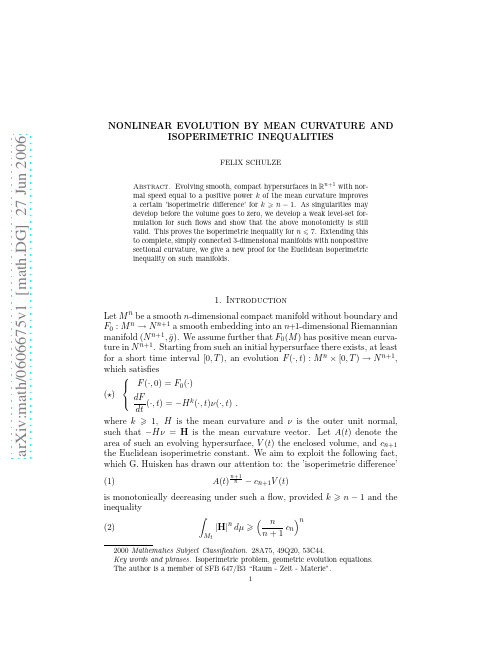 Nonlinear evolution by mean curvature and isoperimetric inequalities