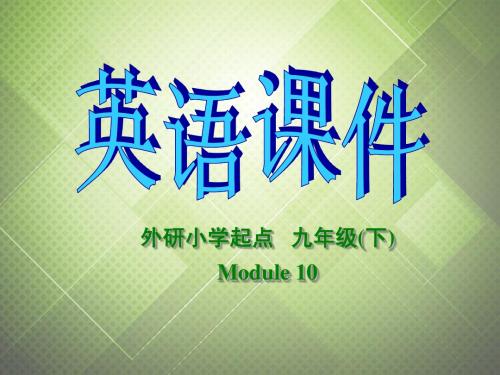 Module 10 My future life Unit 3 Language in use 课件 (外研版九年级下)