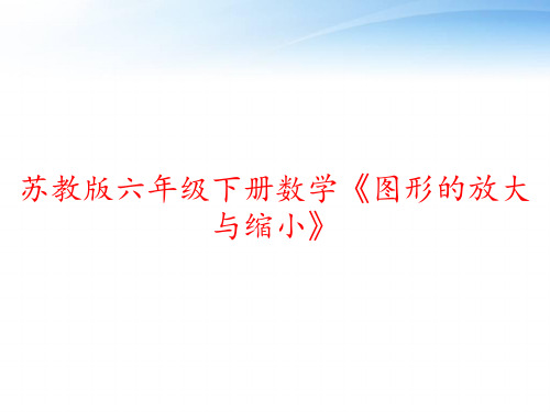 苏教版六年级下册数学《图形的放大与缩小》 ppt课件