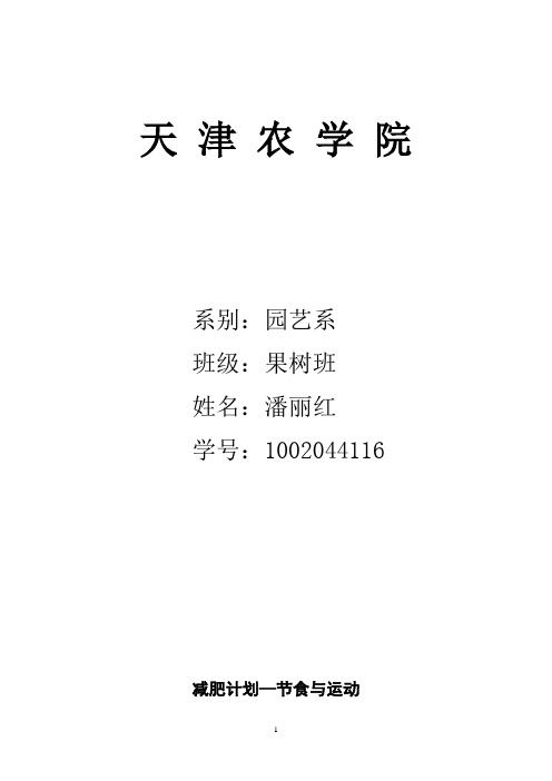 数学建模减肥计划