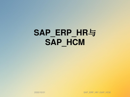 SAP_ERP_HR与SAP_HCM